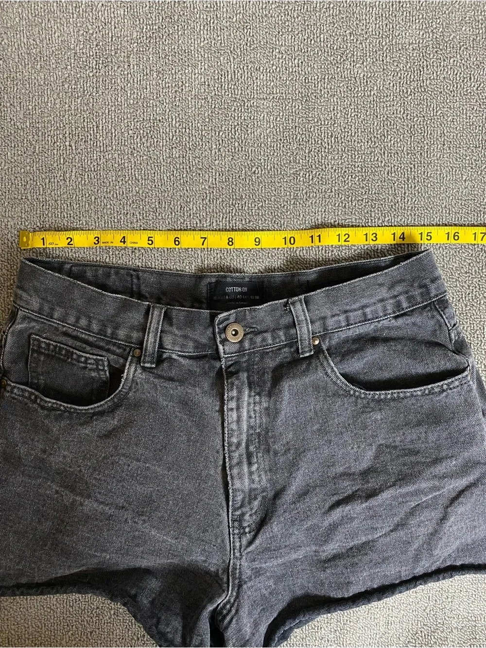 COTTON ON Women’s Size 8 Washed Black High-Waist High A Line Denim Summer Shorts